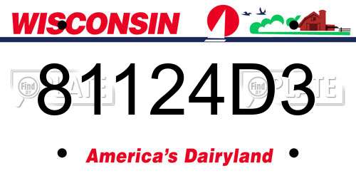 81124D3 Wisconsin License Plate