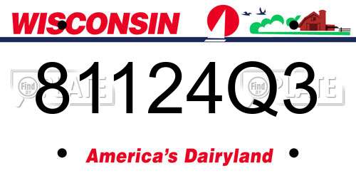 81124Q3 Wisconsin License Plate