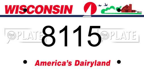 8115 Wisconsin License Plate