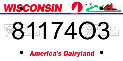 81174O3 Wisconsin License Plate