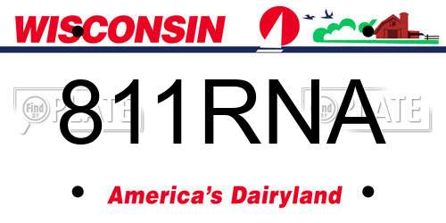 811RNA Wisconsin License Plate