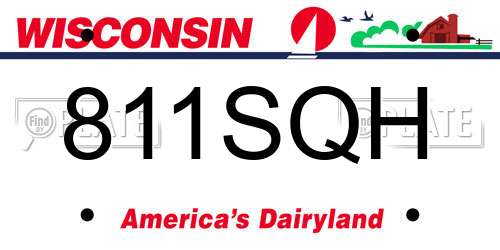 811SQH Wisconsin License Plate