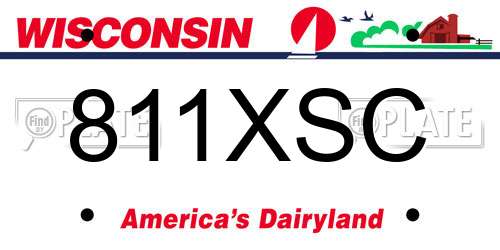 811XSC Wisconsin License Plate