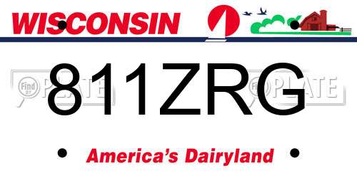 811ZRG Wisconsin License Plate