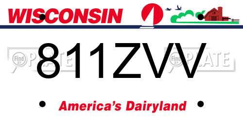 811ZVV Wisconsin License Plate