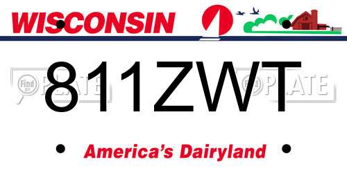 811ZWT Wisconsin License Plate