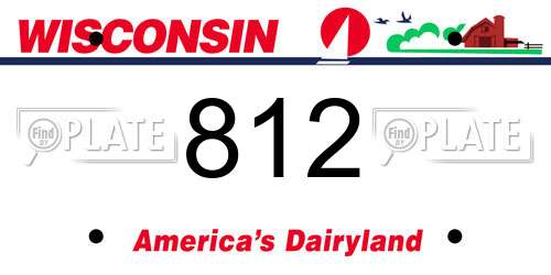 812 Wisconsin License Plate