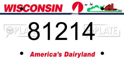 81214 Wisconsin License Plate