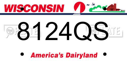 8124QS Wisconsin License Plate
