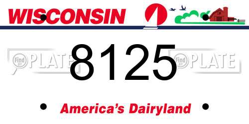 8125 Wisconsin License Plate