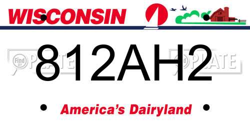 812AH2 Wisconsin License Plate
