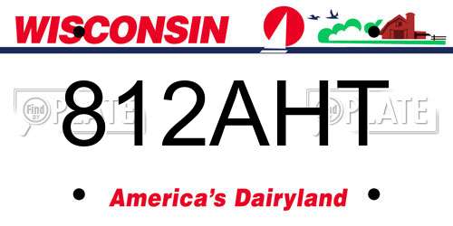 812AHT Wisconsin License Plate