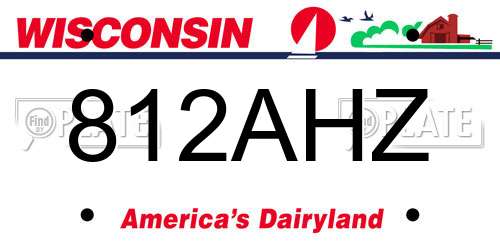 812AHZ Wisconsin License Plate
