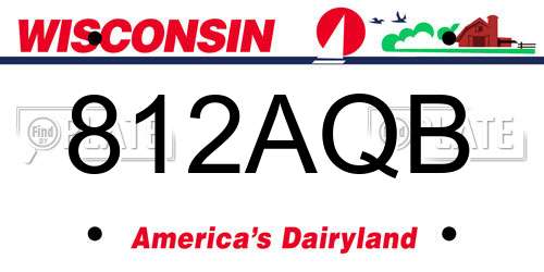 812AQB Wisconsin License Plate