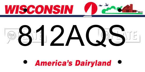 812AQS Wisconsin License Plate