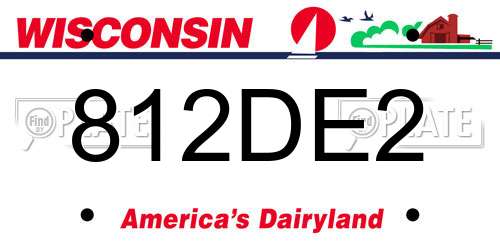 812DE2 Wisconsin License Plate