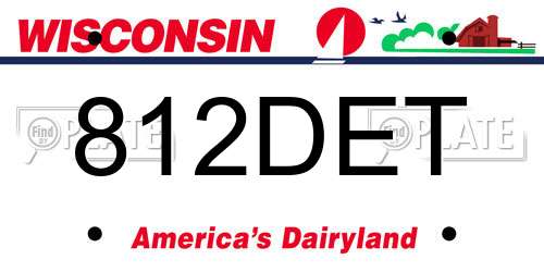 812DET Wisconsin License Plate