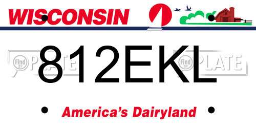 812EKL Wisconsin License Plate