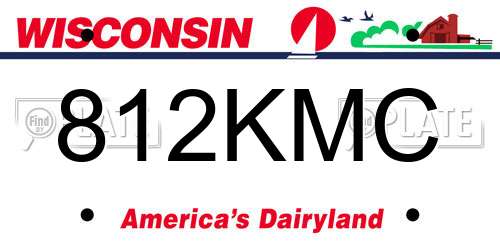 812KMC Wisconsin License Plate