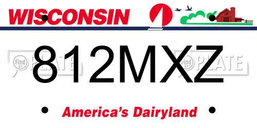 812MXZ Wisconsin License Plate