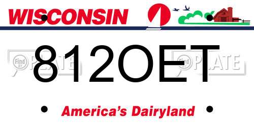 812OET Wisconsin License Plate