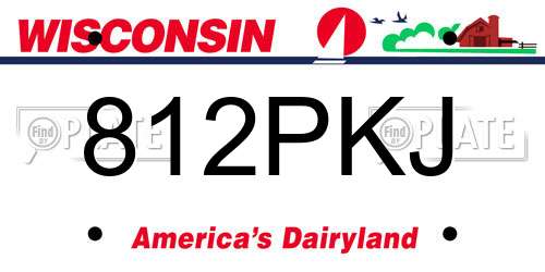 812PKJ Wisconsin License Plate