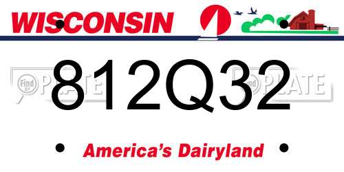 812Q32 Wisconsin License Plate