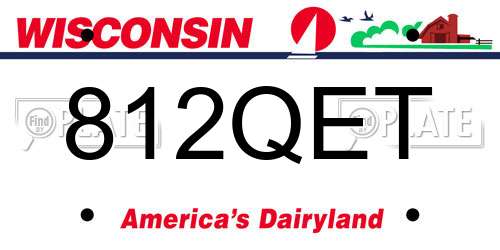 812QET Wisconsin License Plate
