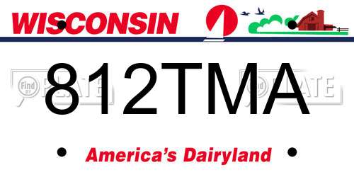 812TMA Wisconsin License Plate