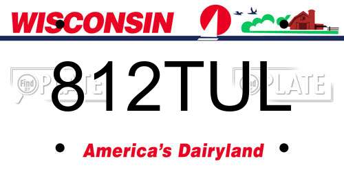 812TUL Wisconsin License Plate