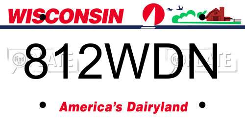 812WDN Wisconsin License Plate