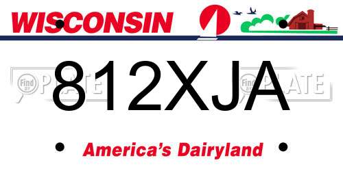 812XJA Wisconsin License Plate
