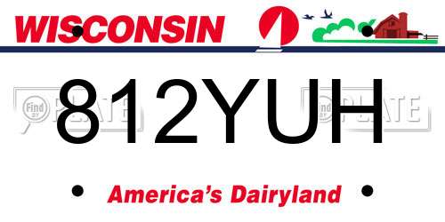 812YUH Wisconsin License Plate