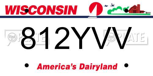 812YVV Wisconsin License Plate