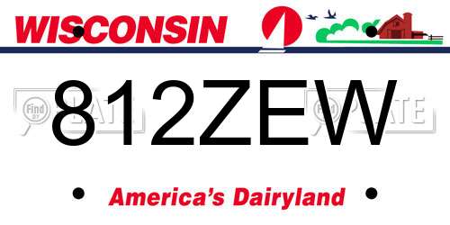 812ZEW Wisconsin License Plate