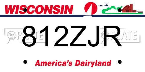 812ZJR Wisconsin License Plate