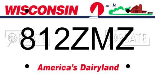 812ZMZ Wisconsin License Plate