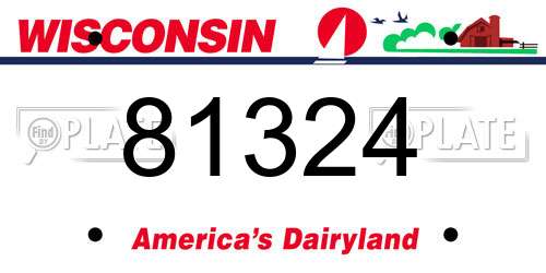 81324 Wisconsin License Plate