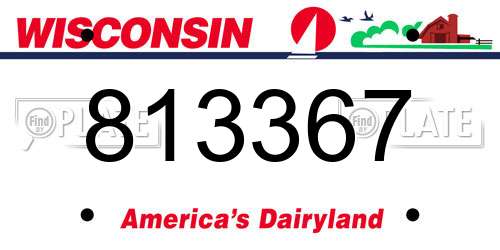 813367 Wisconsin License Plate