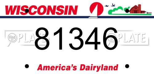 81346 Wisconsin License Plate