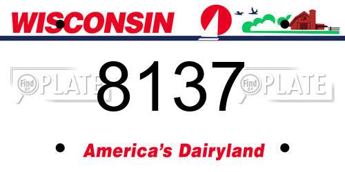 8137 Wisconsin License Plate