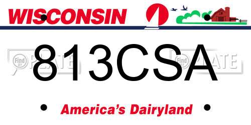 813CSA Wisconsin License Plate