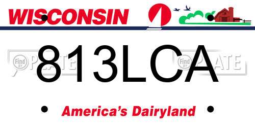 813LCA Wisconsin License Plate