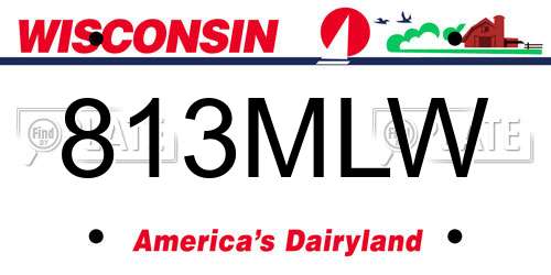 813MLW Wisconsin License Plate