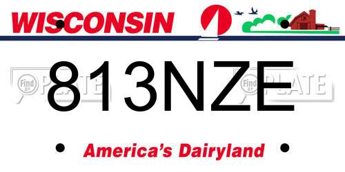 813NZE Wisconsin License Plate