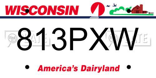 813PXW Wisconsin License Plate