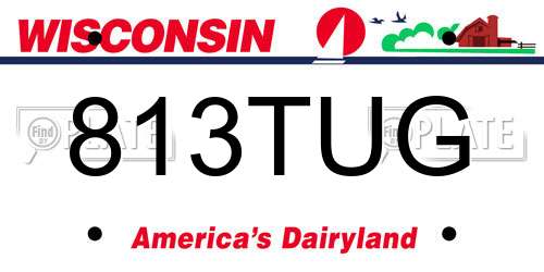813TUG Wisconsin License Plate