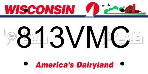 813VMC Wisconsin License Plate