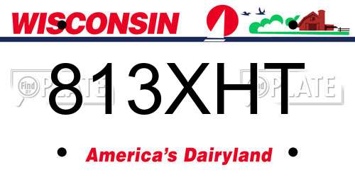 813XHT Wisconsin License Plate