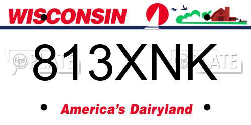 813XNK Wisconsin License Plate